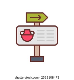 Guide Post Filled Icons , Vector illustration