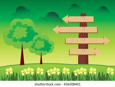 Guide post icon vector,The signpost icon.