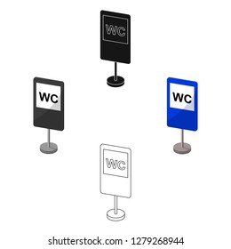 Guide road sign icon in cartoon style isolated on white background. Road signs symbol stock vector illustration.