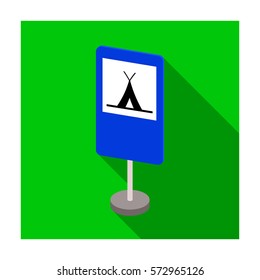 Guide road sign icon in flat style isolated on white background. Road signs symbol stock vector illustration.