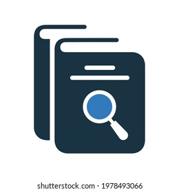 Guide, search, seo book icon. Glyph vector isolated on a white background.