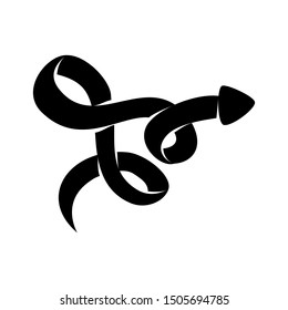 Guide Spiral Arrow Direction Vector Black Color Isolated