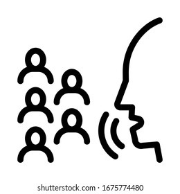 Guide Story for People Icon Vector. Outline Guide Story for People Sign. Isolated Contour Symbol Illustration