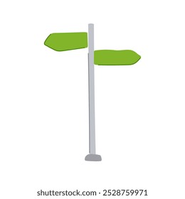 guide street sign green cartoon. navigation highway, urban al, safety visibility guide street sign green sign. isolated symbol vector illustration