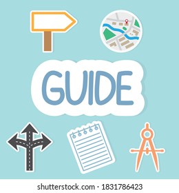 guide, user manual, travel concept- vector illustration