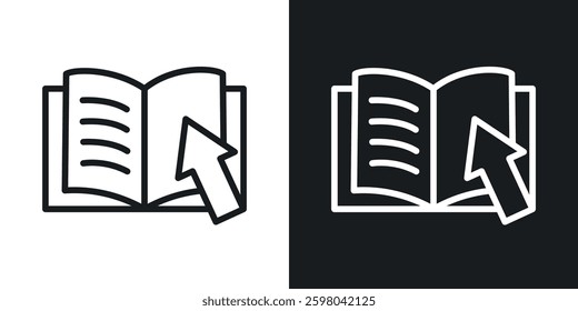 Guide vector icon set in black and white color.