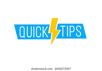 Guia com logotipo de vetor pop-up banner dica dica de conselho lâmpada atalho criativo ajuda motivação truque ideia ícone relâmpago blog post site distintivo especialista mais forma pense aprender rápido modelo rótulo

