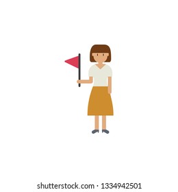 Guide, woman cartoon icon. Element of color travel icon. Premium quality graphic design icon. Signs and symbols collection icon for websites, web design, mobile app