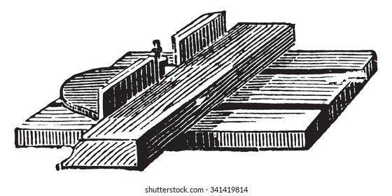 Guide for working with a router, vintage engraved illustration. Industrial encyclopedia E.-O. Lami - 1875.

