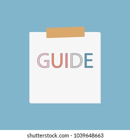guide written in notebook paper- vector illustration