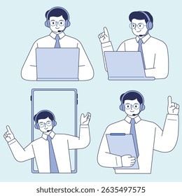 guide,ARS, counselor, laptop, guide, explanation, planner, insurance, phone, 