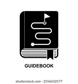 Guidebook icon. A guide book or travel guide is a book of information about a place designed for the use of visitors or tourists