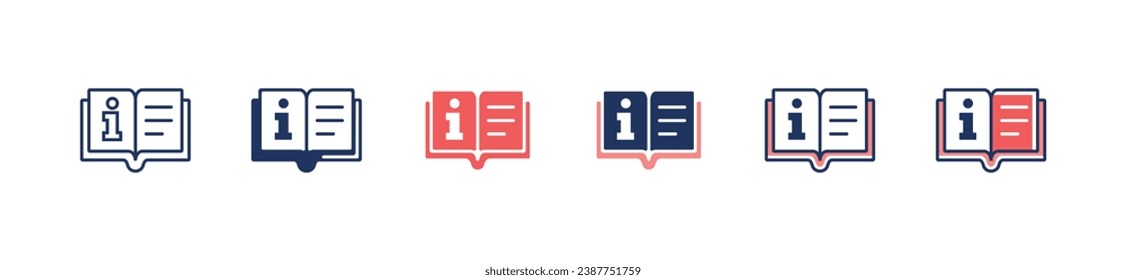 guidebook manual instruction icon vector simple client support information reference, faq, policy, help, rule, guide, consultation service symbol illustration for web and app template design