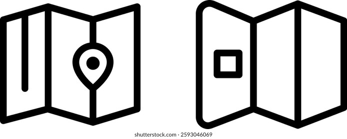 "Guidebook Map Icon Design Symbol Set for Travel and Exploration"