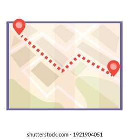 Guidebook map itinerary icon. Cartoon of guidebook map itinerary vector icon for web design isolated on white background