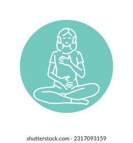 Guided meditation black line icon. Pictogram for web page, mobile app, promo.