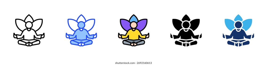 Guided Meditation Icon Collection With Multiple Styles