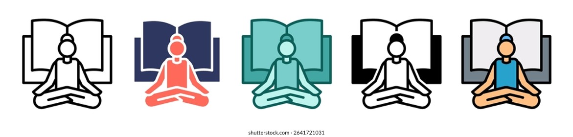 Guided Meditation Icon Multiple Vector Illustration
