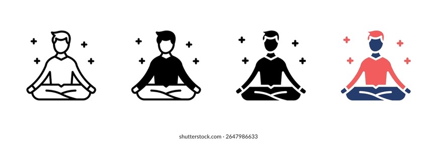 Guided Meditation icon sheet multiple style collection