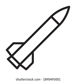 Handgelenkte Raketentwaffe oder ballistische Raketensteckwaffe, Vektorsymbol für Apps und Websites