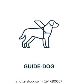 Guide-Dog icon. Simple line element Guide-Dog symbol for templates, web design and infographics svg