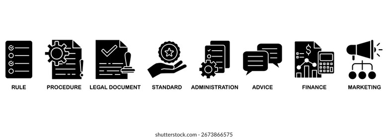Guideline banner web icon vector illustration concept for� rule, procedure, legal document, standard, administration, advice, finance, marketing�
