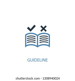 guideline concept 2 colored icon. Simple blue element illustration. guideline concept symbol design. Can be used for web and mobile UI/UX
