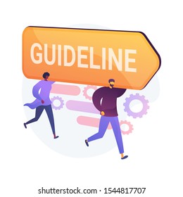 Guideline and regulation. Corporate law and policy. Company specification, instruction, directive rulebook. Office management design element. Vector isolated concept metaphor illustration