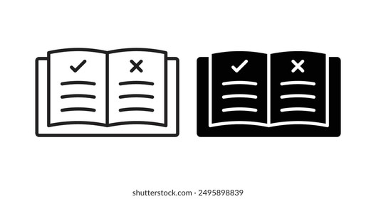 Guideline vector icon set in black color.