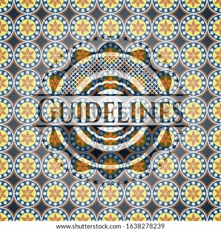 Guidelines arabesque emblem. arabic decoration.
