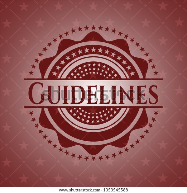 Guidelines Badge Red Background Stock Vector (Royalty Free) 1053545588 ...