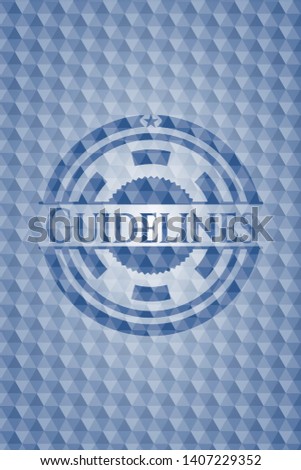 Guidelines blue emblem with geometric pattern. Vector Illustration. Detailed.