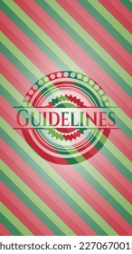 Guía el emblema del estilo navideño. Ilustración vectorial. Detallado. 