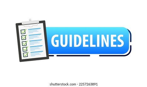 Guidelines document. Business guide standard. Vector illustration.