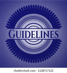 Guidelines emblem with denim high quality background