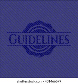 Guidelines emblem with jean texture