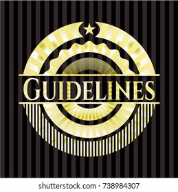 Guidelines gold shiny emblem