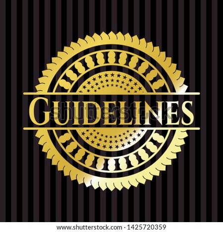 Guidelines gold shiny emblem. Vector Illustration. Detailed.