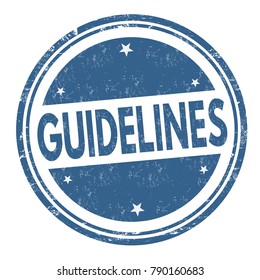 Guidelines Grunge Rubber Stamp On White Background, Vector Illustration