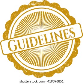 Guidelines grunge style stamp