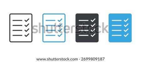 Guidelines icon. Survey icon in solid and outlined style. To do list outlined and solid icon