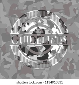 Guidelines on grey camo texture