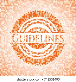 Guidelines orange mosaic emblem