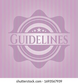 Guidelines pink emblem. Retro. Vector Illustration. Detailed.