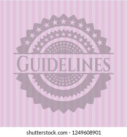 Guidelines realistic pink emblem
