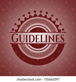 Guidelines red emblem. Retro