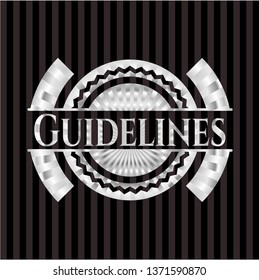 Guidelines silvery badge or emblem