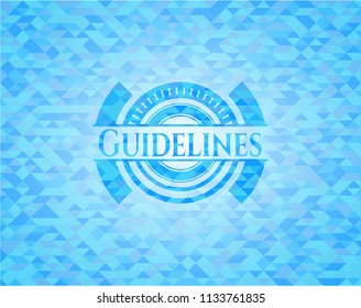 Guidelines sky blue mosaic emblem
