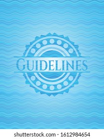 Guidelines water wavec oncept emblem. Vector Illustration. Detailed.