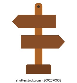 guidepost flat clipart vector illustration